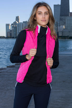 Hot Pink Quilted Wind Vest