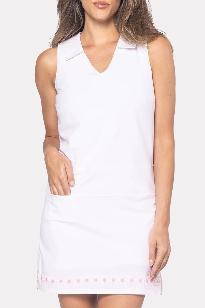 sports dinner dresses Attraco Women's Tennis Dresses with Shorts Pockets and Bra V Neck Racerback Golf Outfits Sport Dress Green XS
