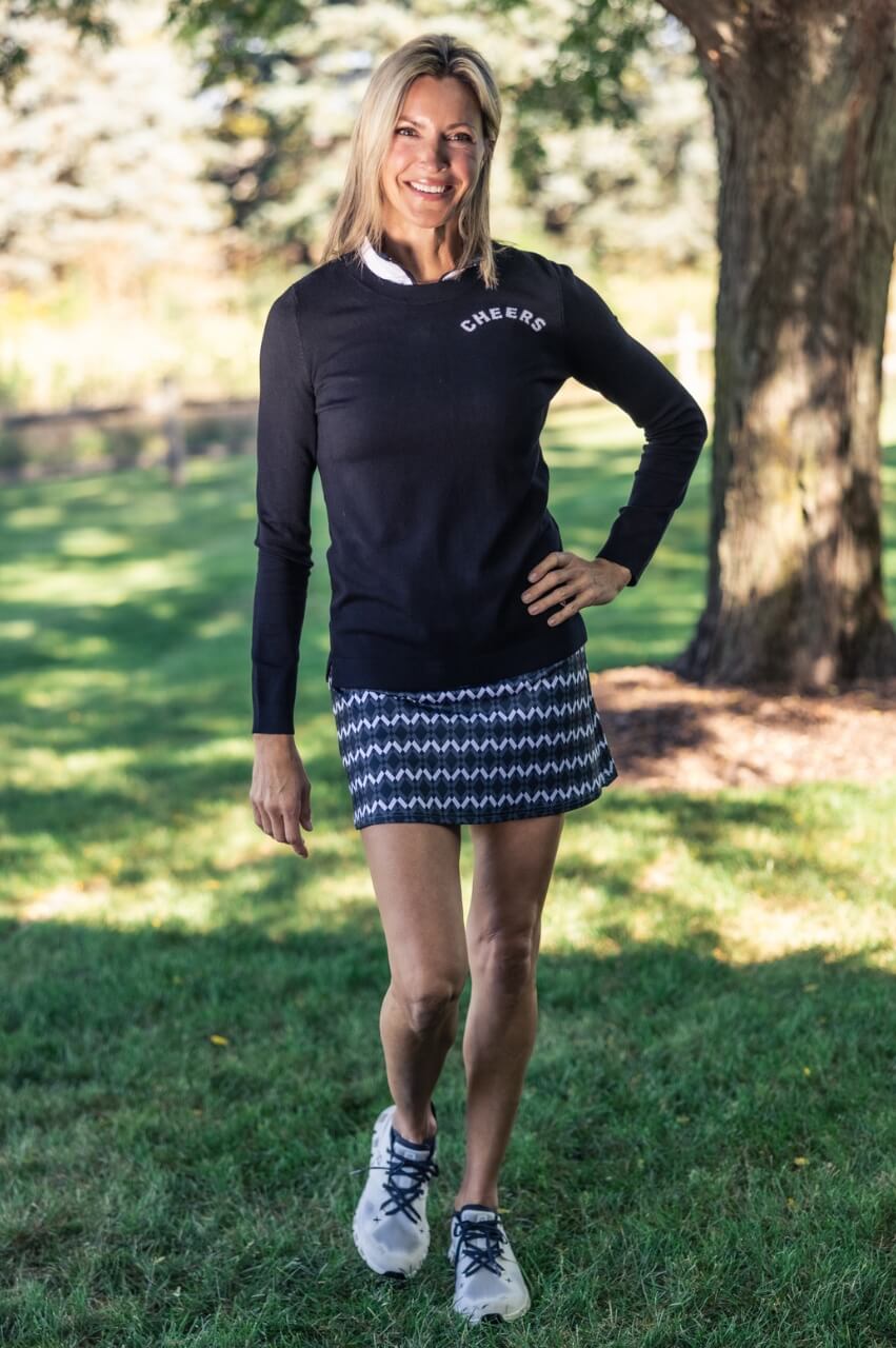 Black CHEERS Crewneck Sweater - GolftiniSweaters