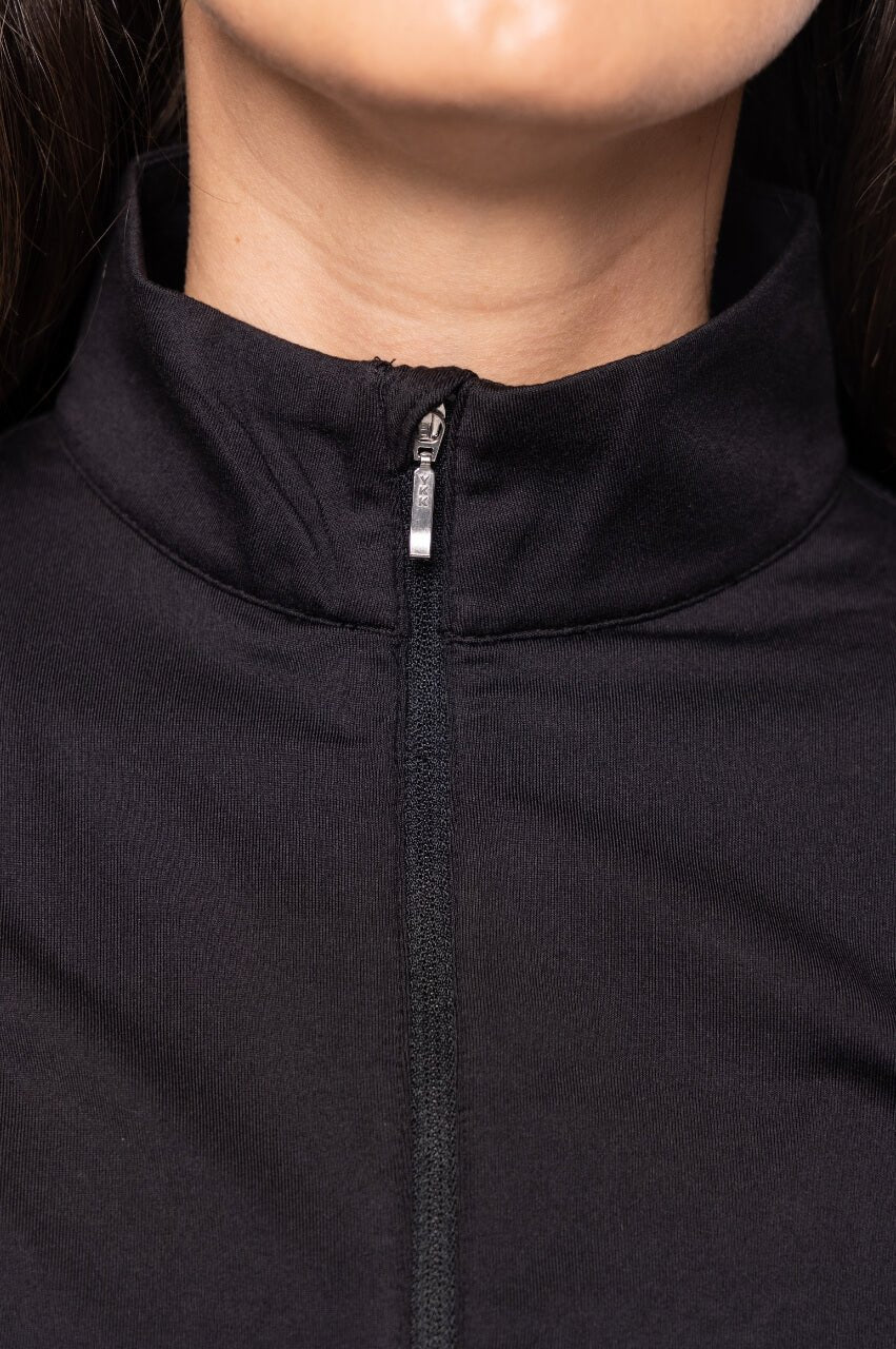 Black Fabulous Mock Pullover - GolftiniTops