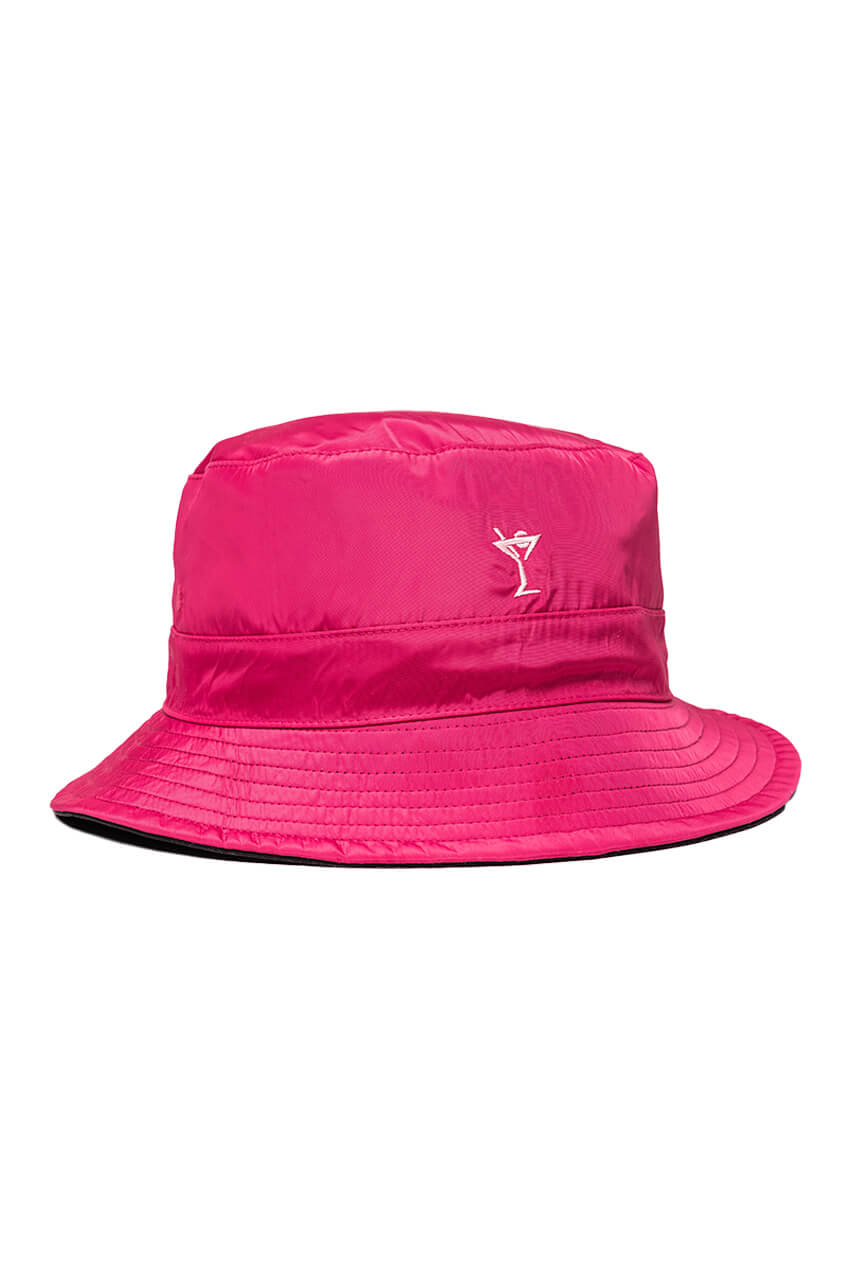 Black/Hot Pink Reversible Bucket Hat - GolftiniHats & Visors