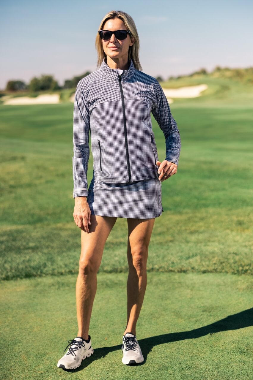 Black/White Check Be An Athlete Skort - GolftiniSkorts