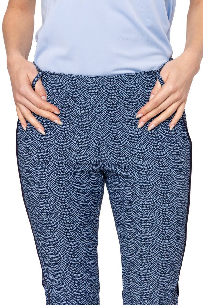 Blue Swirl Stretch Ankle Pant - GolftiniPant