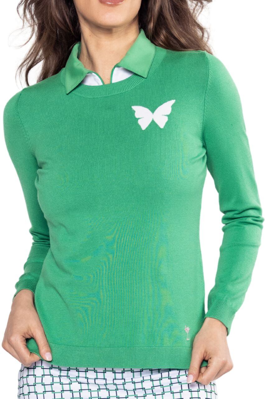Kelly Green Butterfly Crewneck Sweater - GolftiniSweaters