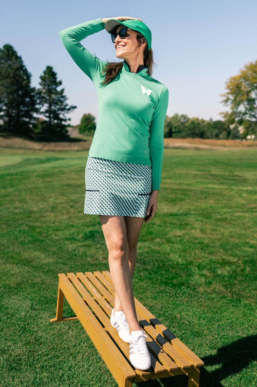 Kelly Green Butterfly Crewneck Sweater - GolftiniSweaters