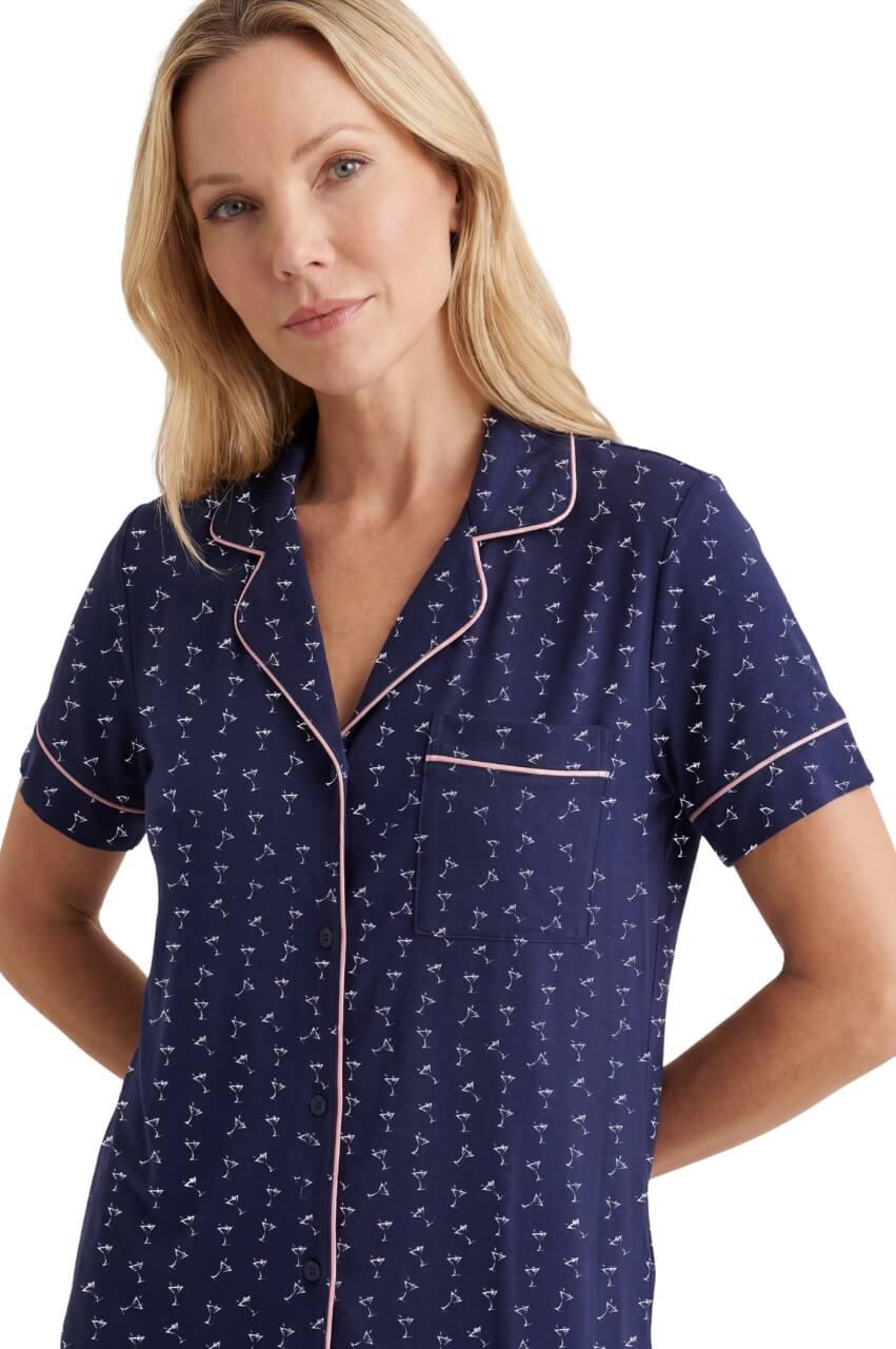 Martini Pajama Matching Set - Golftinipajama Set