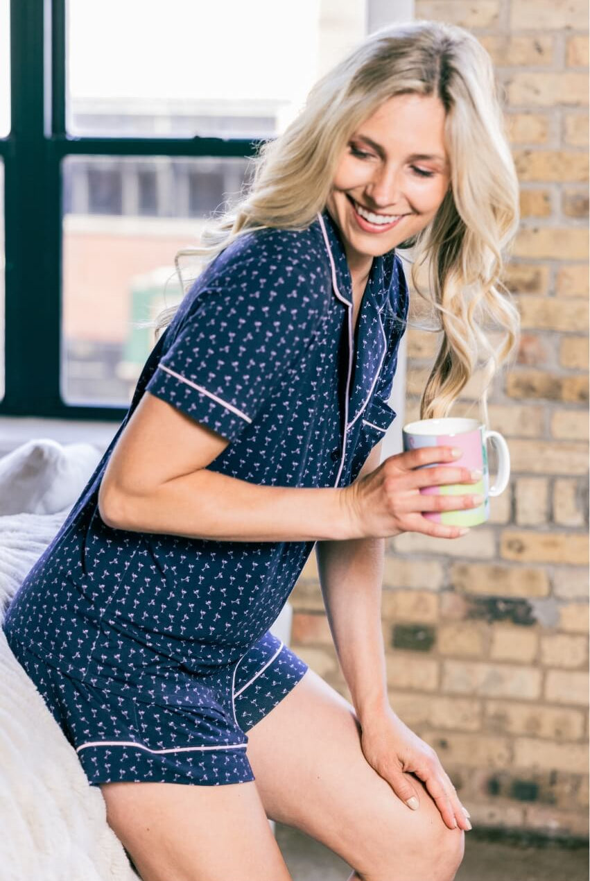 Martini Pajama Matching Set - Golftinipajama Set