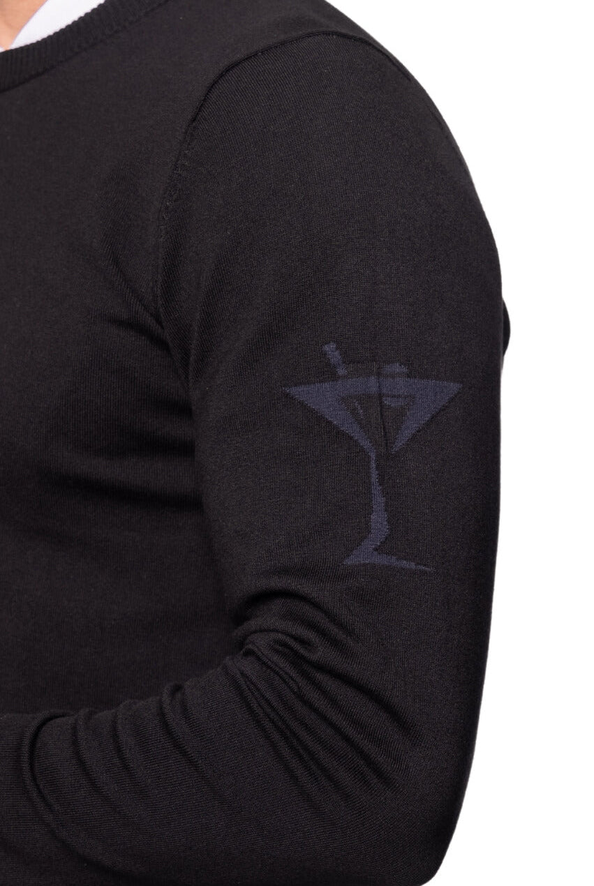 Men's Black Martini Crewneck Sweater - GolftiniMen's Tops