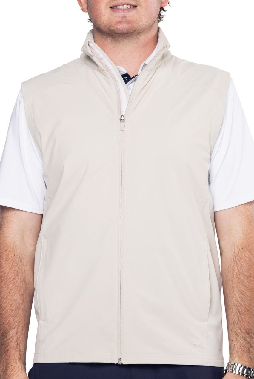 Men's Khaki Range Time Vest - GolftiniMen's Tops