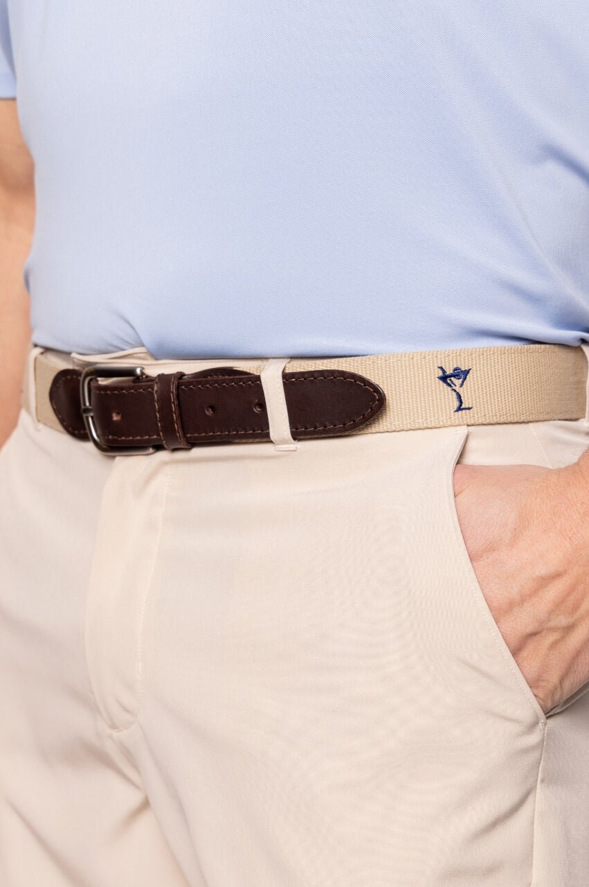 Men's Khaki/Navy Martini Belt - GolftiniAccessories