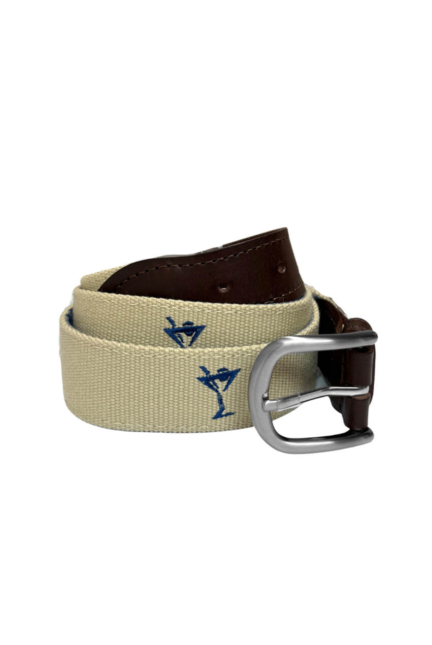 Men's Khaki/Navy Martini Belt - GolftiniAccessories