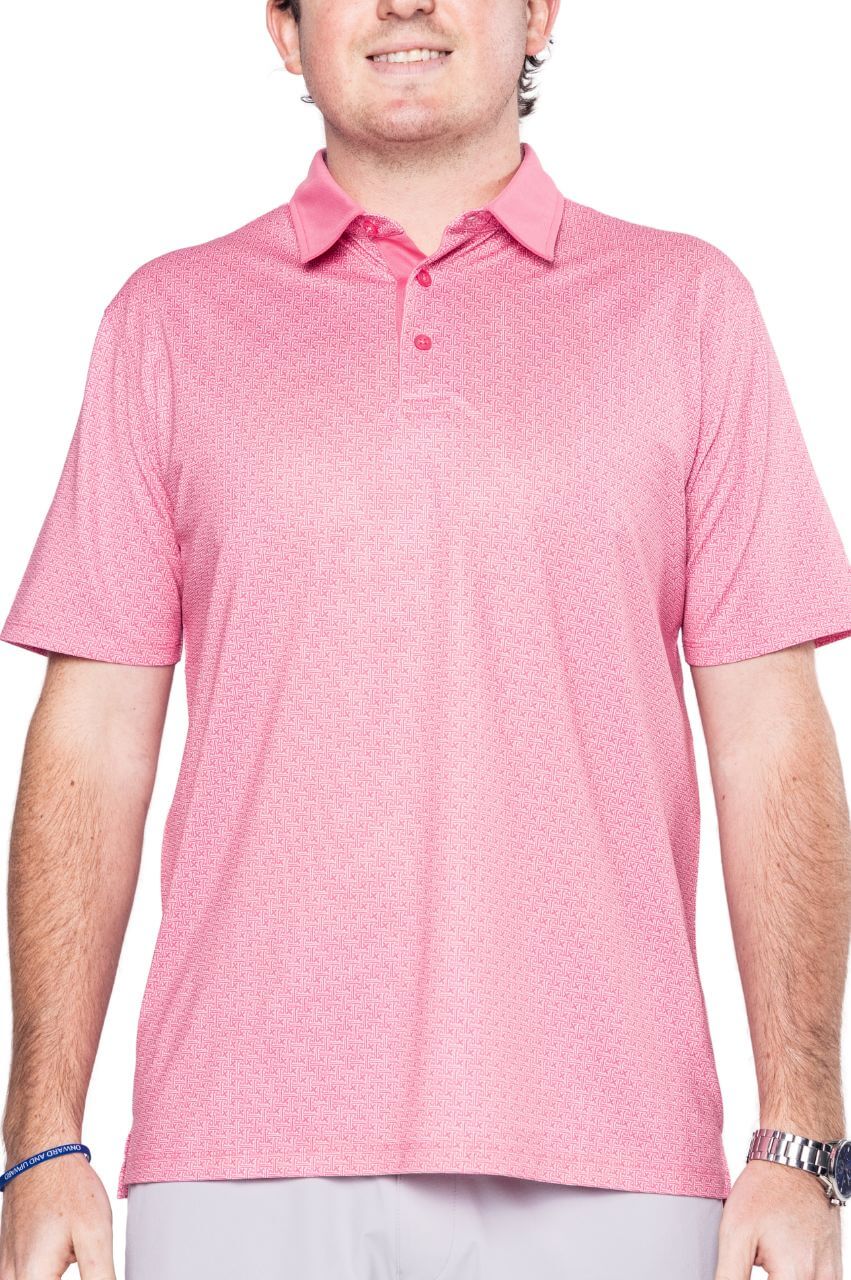 Men's Nantucket Pink Pique Polo - GolftiniMen's Tops