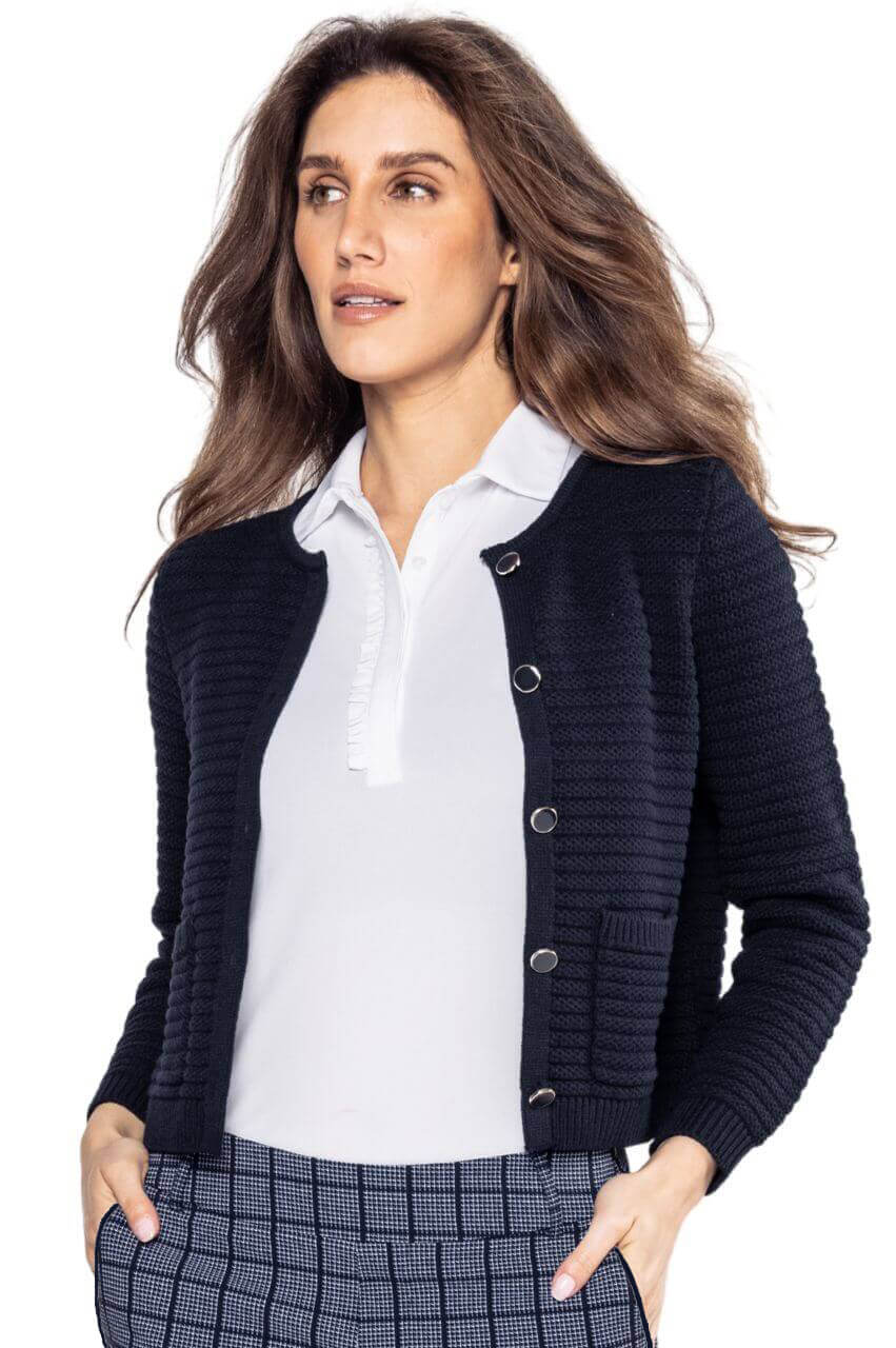 Navy Cardigan Sweater - GolftiniSweaters