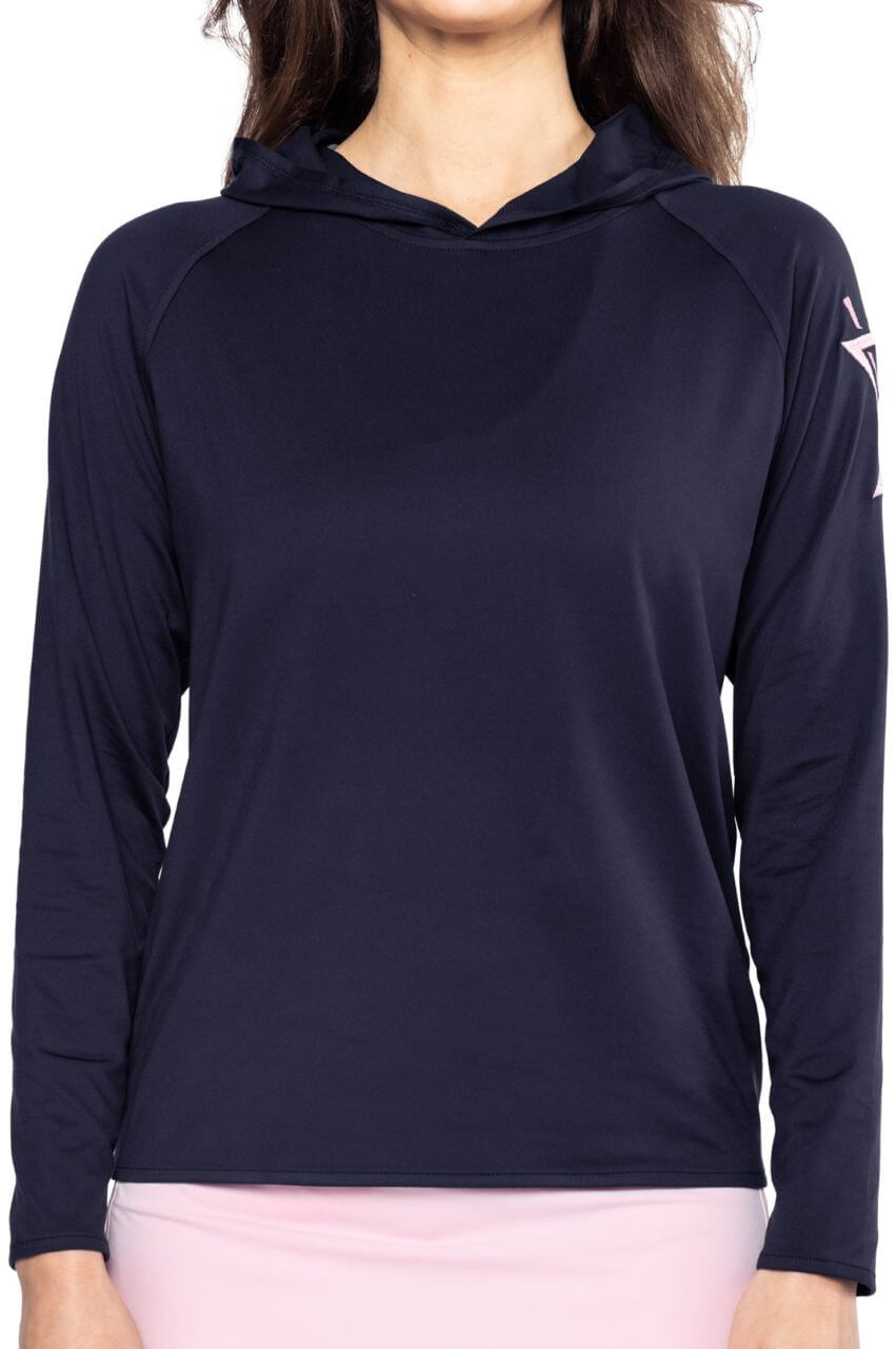 Navy/Rose Pink Martini Hoodie - GolftiniTops