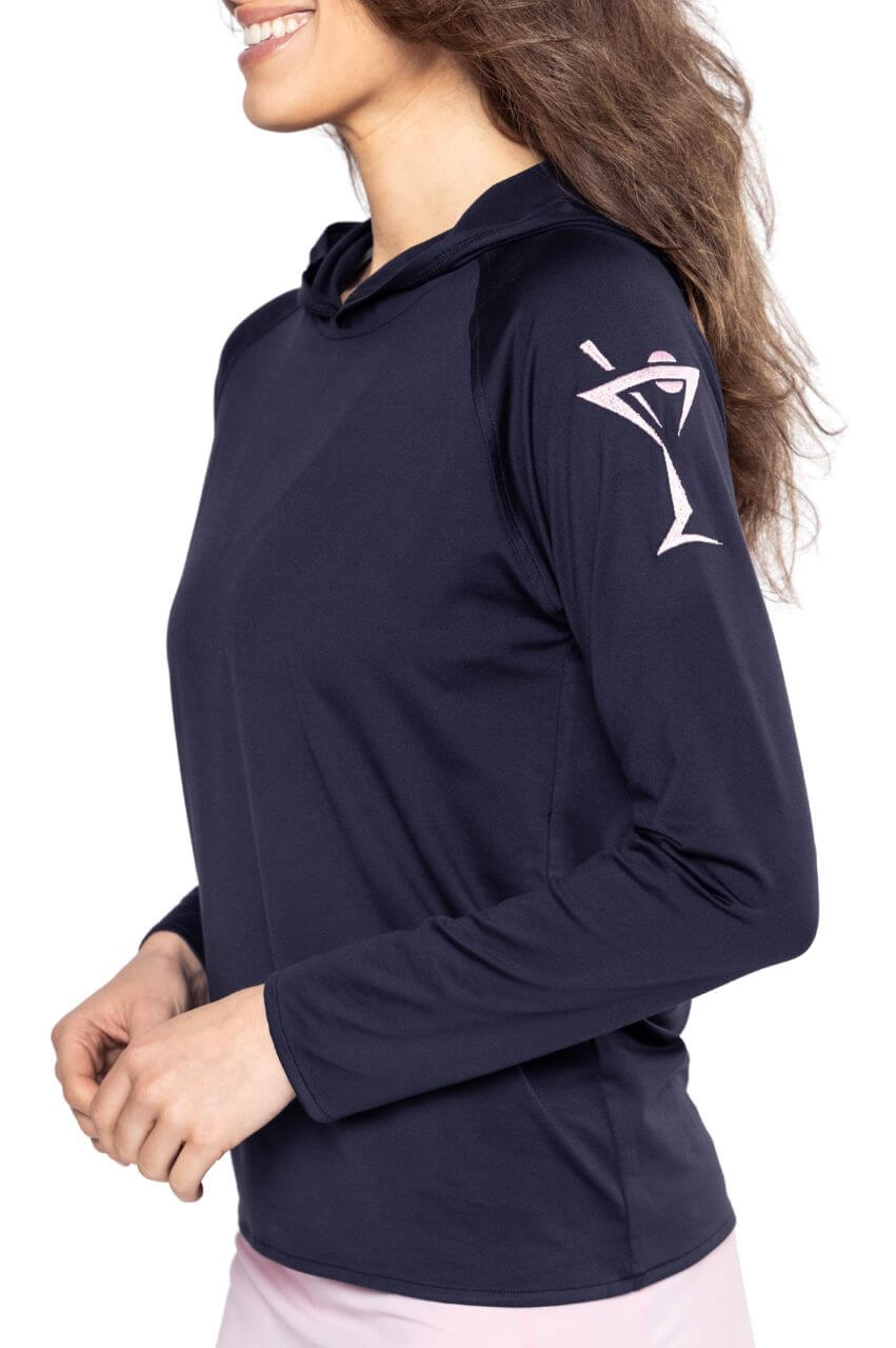Navy/Rose Pink Martini Hoodie - GolftiniTops