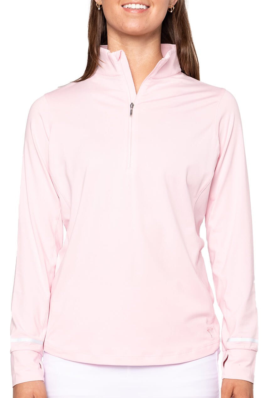 Rose Pink Fabulous Mock Pullover - GolftiniTops