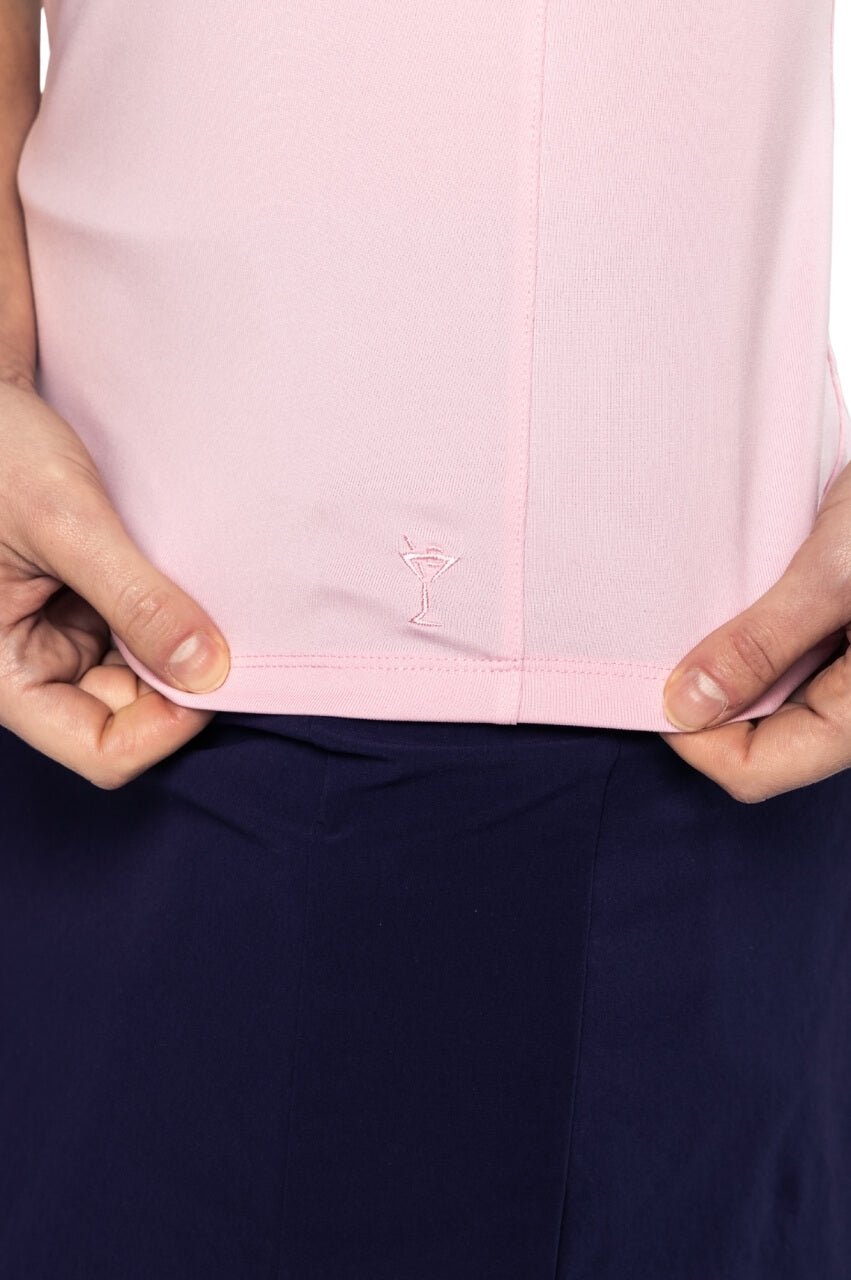 Rose Pink Sleeveless Ruffle Polo - GolftiniTops