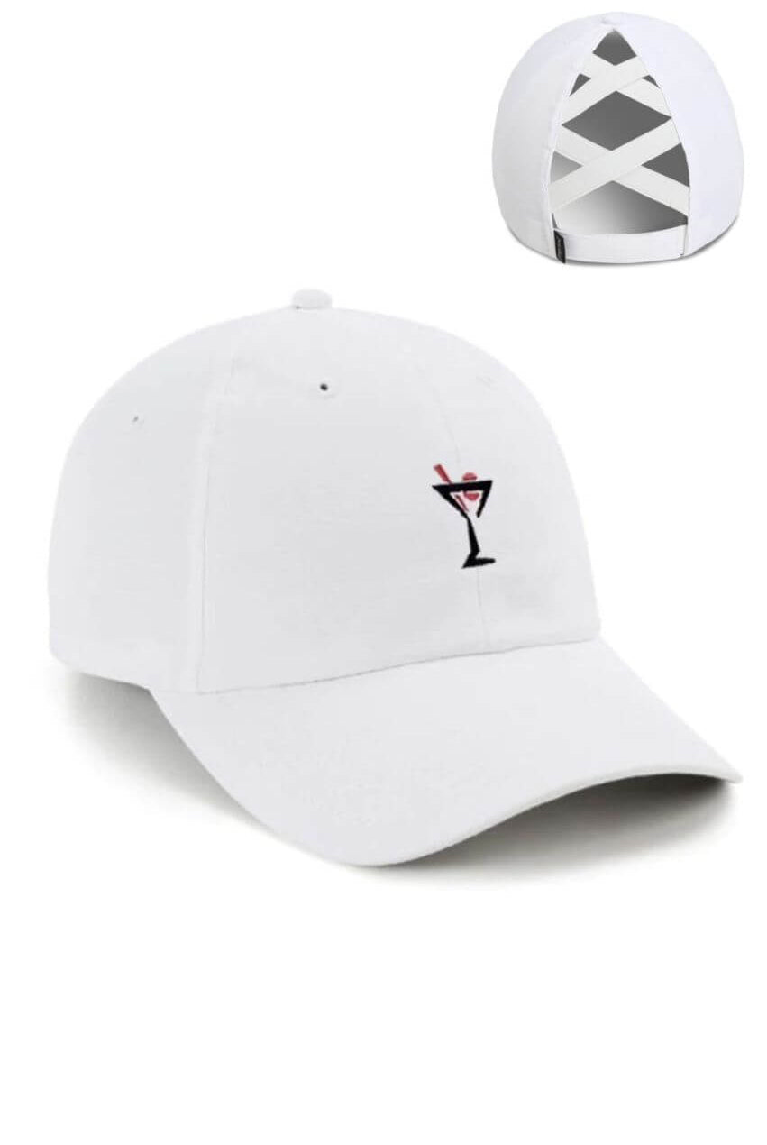 White Small Fit Ponytail Hat - GolftiniHats & Visors