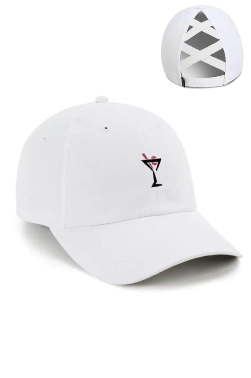 White Small Fit Ponytail Hat - GolftiniHats & Visors