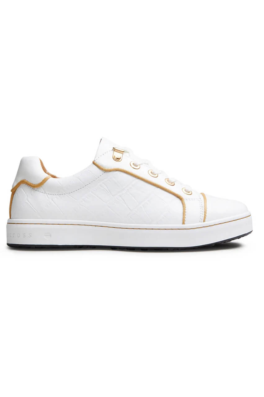 White/Gold Buckingham Shoe - GolftiniGolf Shoes