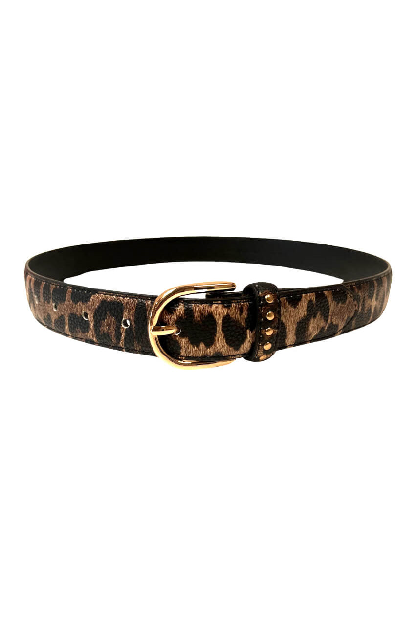 Women's Leopard Leather Belt - GolftiniAccessories