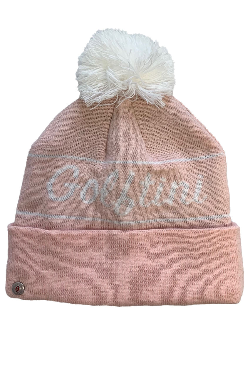 Women's Light Pink Fleece Lined Winter Knit - GolftiniHats & Visors