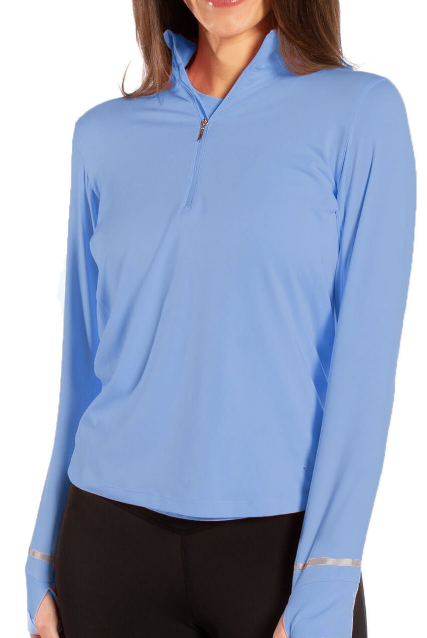 Zoo Blue Fabulous Mock Pullover - GolftiniTops