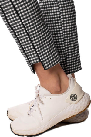 Black/White Checkered Stretch Ankle Pant