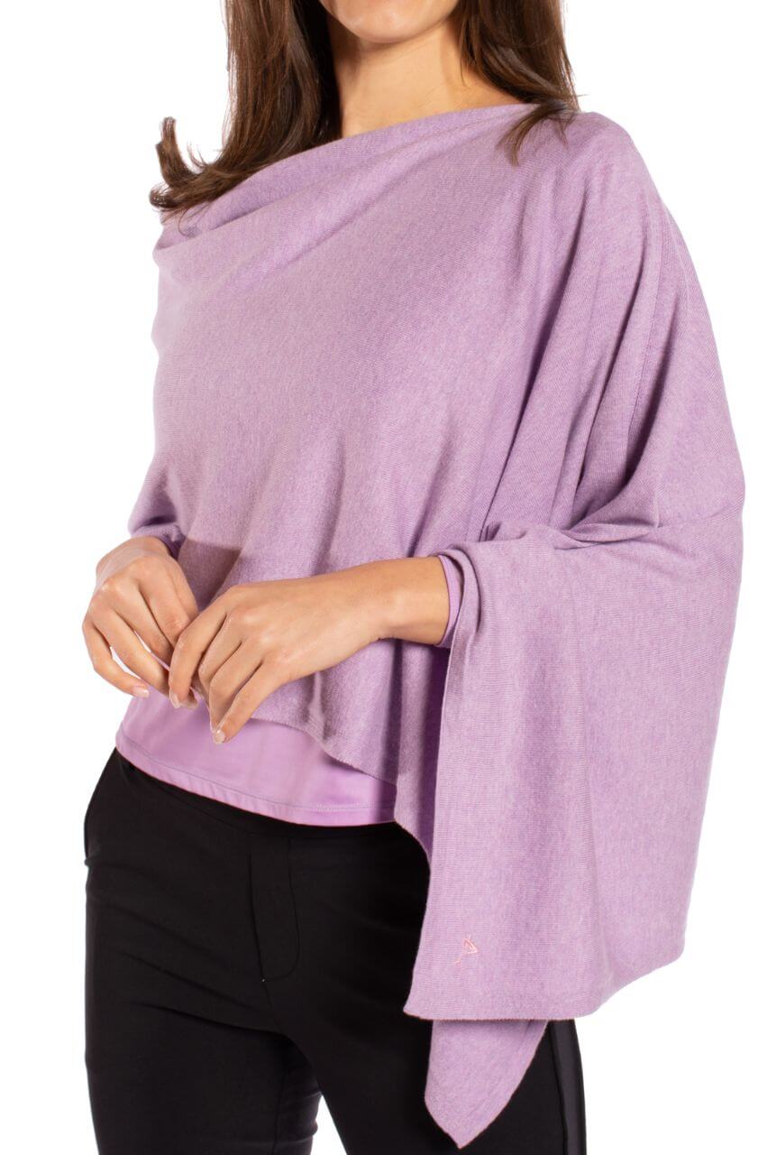Womens Lavender poncho with matching black pants
