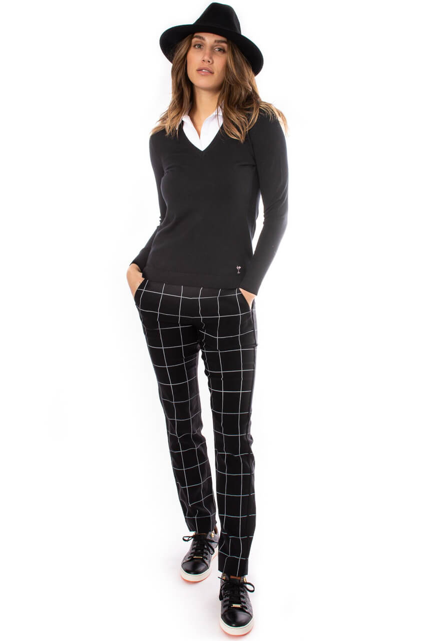 Black/White Trophy Pull-On Pant