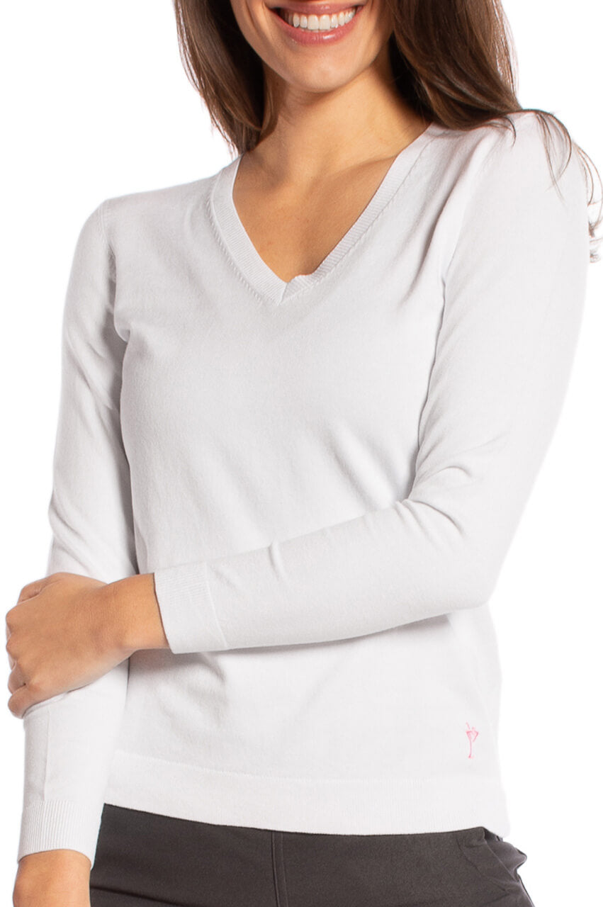 Womens  white v neck cute sweater with matching charcoal pants