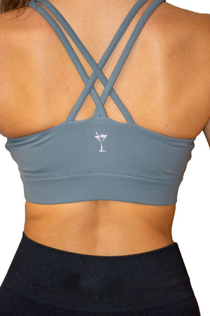 Charcoal Crossover Sports Bra
