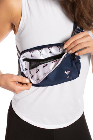 Women's navy crossbody zipper travel bag with phone keys and necessities storage