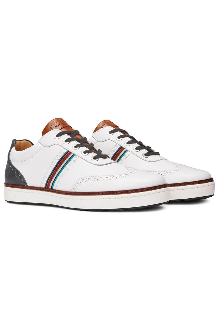Men&#39;s Royal Albartross Golf Shoes | The Kingsman White/Carbon