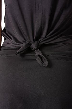 Womens Black sport tie top with matching black golf skort