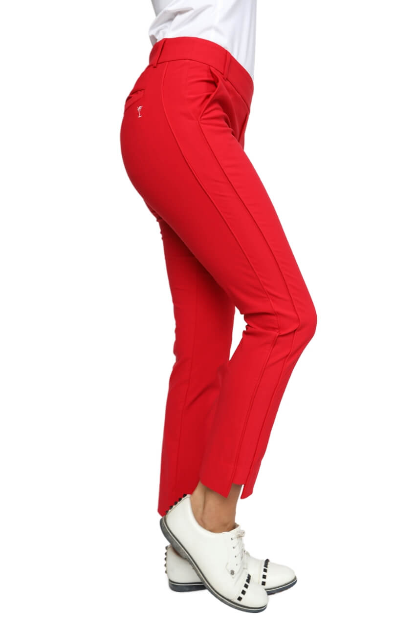 Red Pull-On Stretch Ankle Pant - Golftini