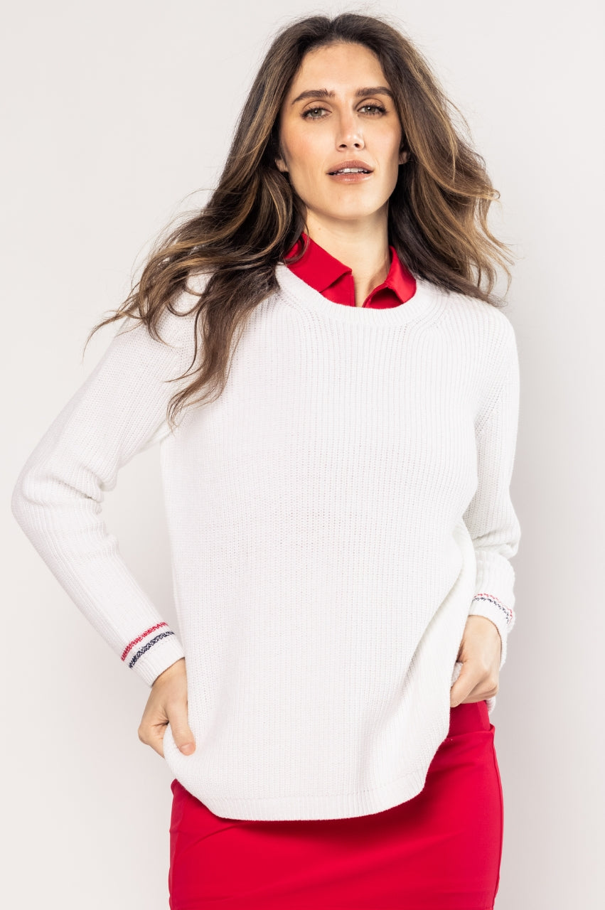USA Relaxed-Fit Whipstitch Sweater | Women's Golf Sweater by Golftini