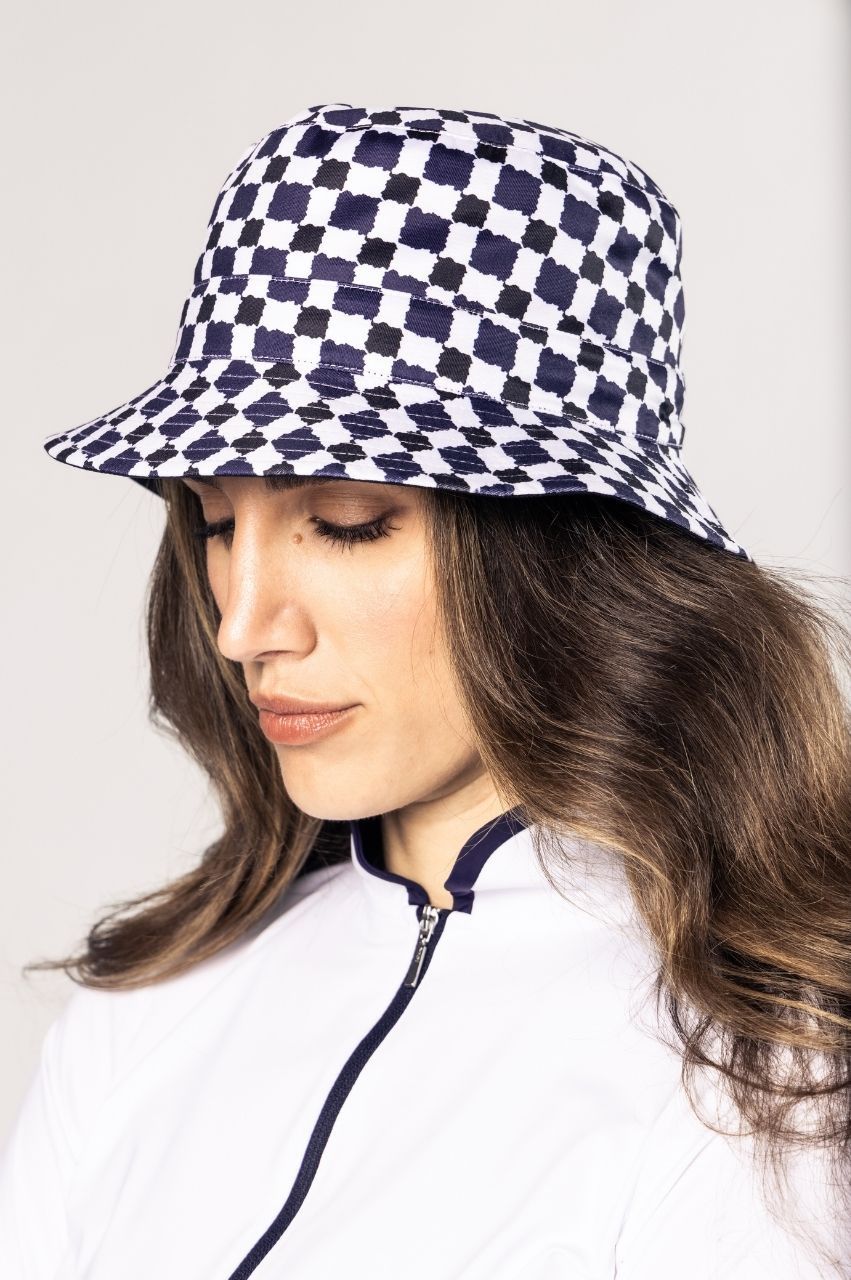 good enough×FINESSE checkered bucket hat Women's Checkered Reversible Bucket Hat - Golftini