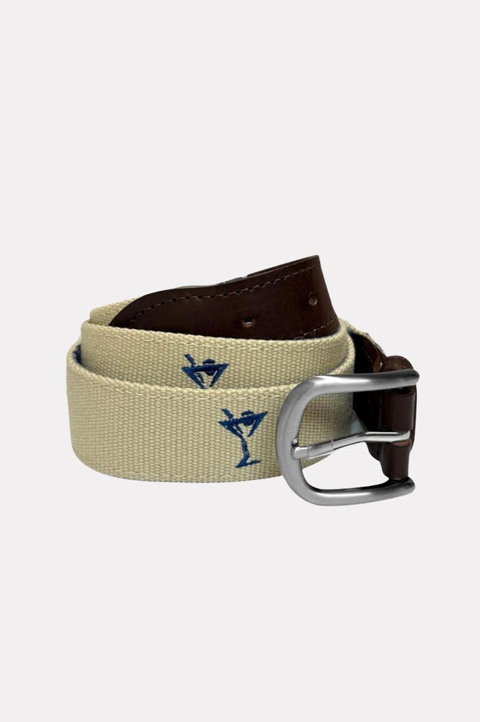 Men's Khaki/Navy Martini Belt