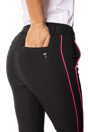 Black/Hot Pink Stretch Ankle Pant