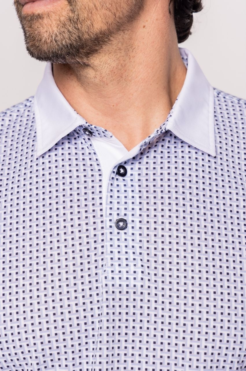 トップス NEW BEGING plaid pattern Polo Shirt Men's Stretch Pique Printed Polo | Men's Golf Polo by Golftini