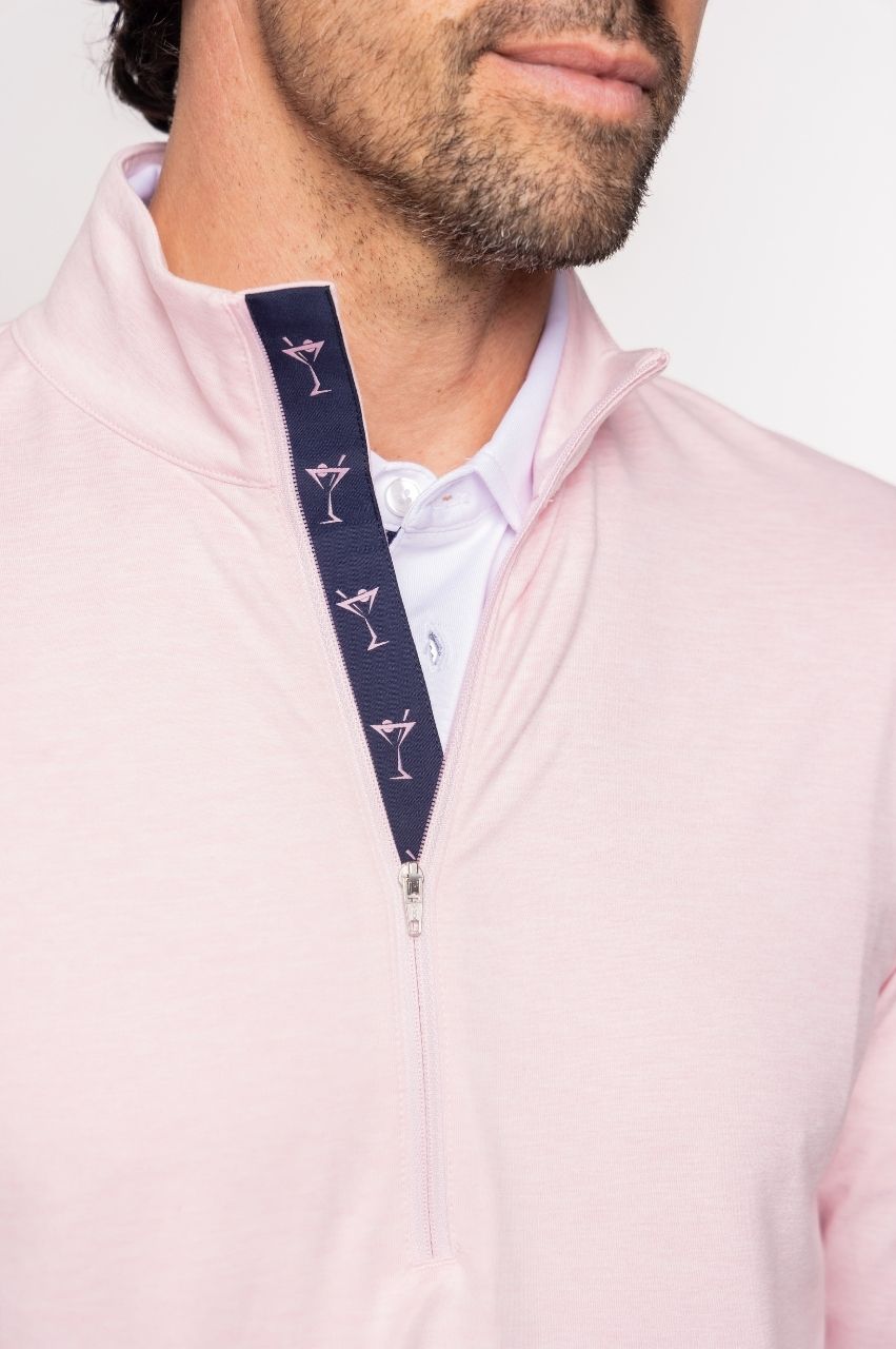 POLO GOLF ハーフジップ セーター ピンク L Men's Heathered Pink Half Zip Golf Pullover | Golftini For Men