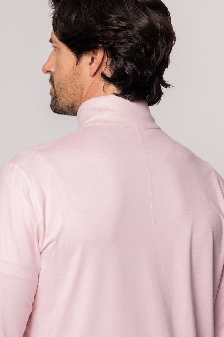 Men's Heathered Pink Half Zip Golf Pullover | Golftini For Men