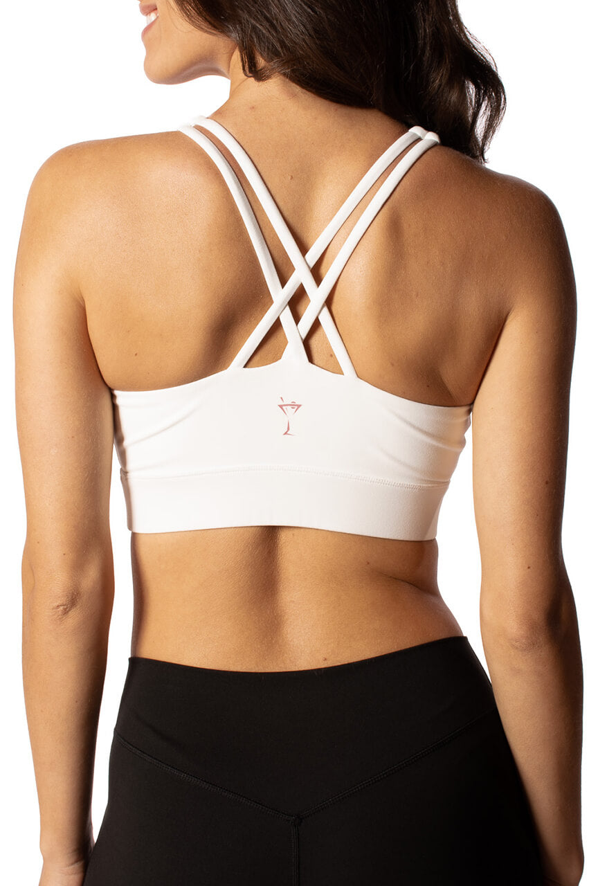 Pinup Fashion White Strappy Longline Sports Bra Padded Sports - Import It  All