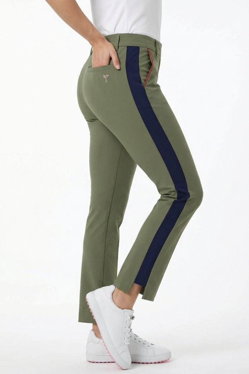 Olive Green Fashion Ankle Pant | Women's Golf Pant by Golftini