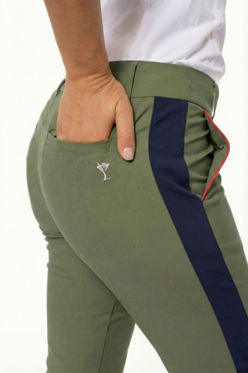 Olive Green Fashion Ankle Pant | Women's Golf Pant by Golftini