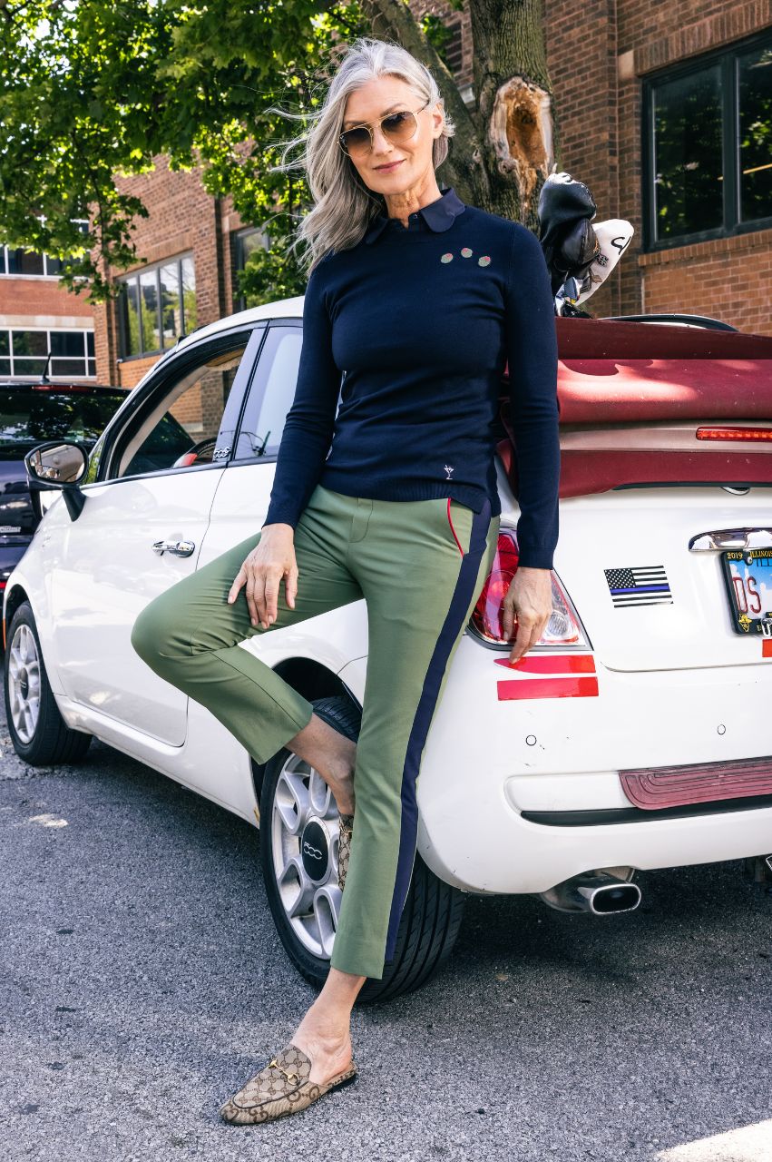 Olive Green Fashion Ankle Pant | Women's Golf Pant by Golftini