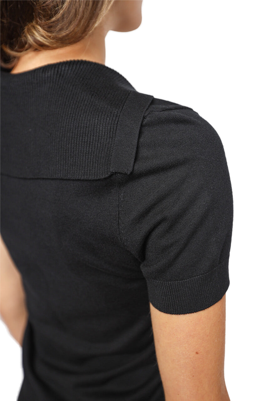Black Short Sleeve Sweater