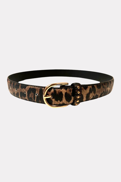 Belt Leather Animal Print Belt with Black Accent Size S 34 Inches Animal Print Leather Women Belt, Genuine Cowhide Leo Belt  main image 3