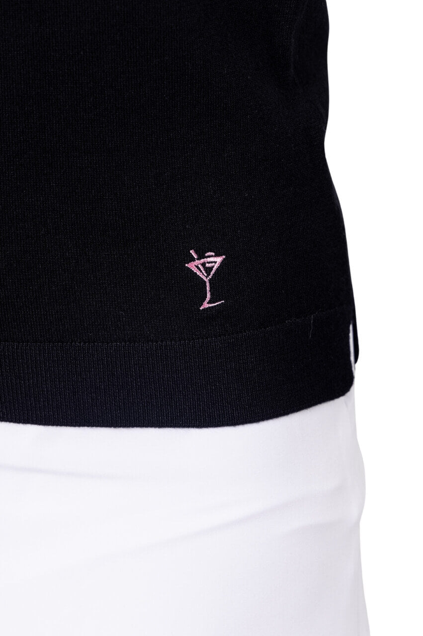 Black Button Polo Sweater - GolftiniSweaters